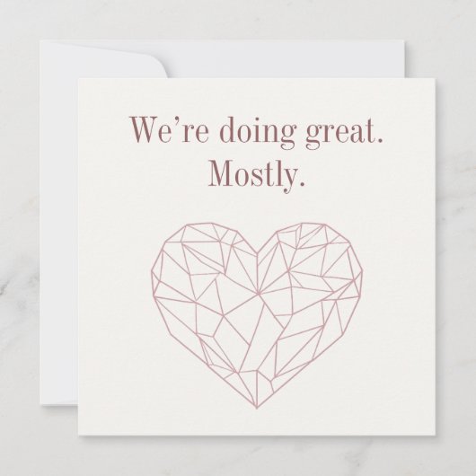 We’re Doing Great. Mostly Feestdagenkaart (Voorkant)