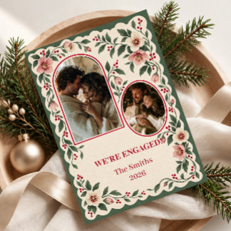 We’re Engaged Christmas 2 Foto Feestdagenkaart