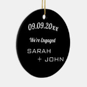 We re Engaged Photo Black White Ceramic Ornament (Rechts)