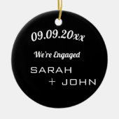 We re Engaged Photo Black White Ceramic Ornament (Voorkant)