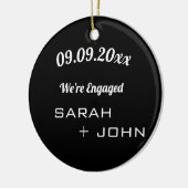 We re Engaged Photo Black White Ceramic Ornament (Links)