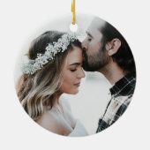 We re Engaged Photo Black White Ceramic Ornament (Achterkant)