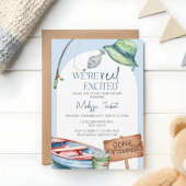 We’re Reel Excited, fishing-themed baby shower  Kaart