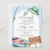 We’re Reel Excited, fishing-themed baby shower  Kaart (Voorkant)