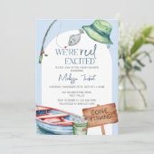 We’re Reel Excited, fishing-themed baby shower  Kaart (Staand voorkant)