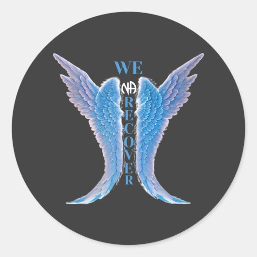 We Recover - NA Narcotics Anonymous Ronde Sticker (Voorkant)