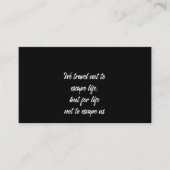 we reizen niet om te ontsnappen , maar om te leven visitekaartje (Voorkant)