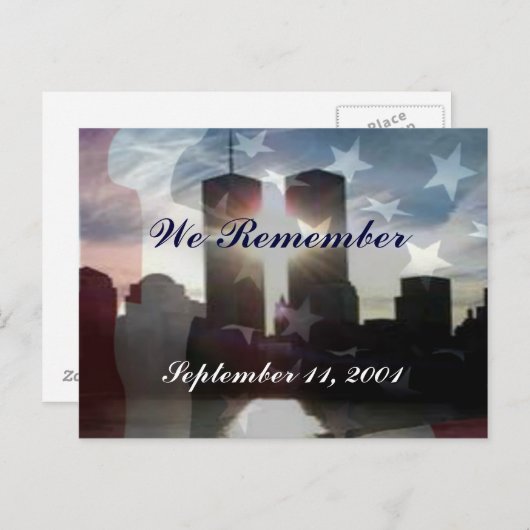 We Remember September 11th Postcard Briefkaart (Voorkant / Achterkant)