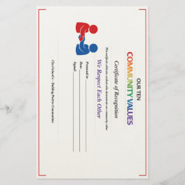We Respect Each Other-certificaat briefpapier