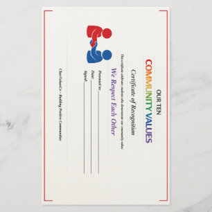 We Respect Each Other-certificaat briefpapier
