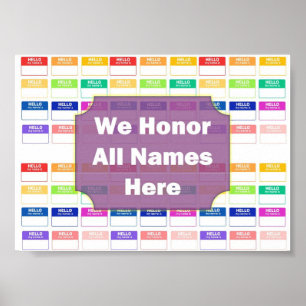 We respecteren alle Names Diversity & Equity Poste Poster
