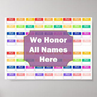 We respecteren alle Names Diversity & Equity Poste Poster