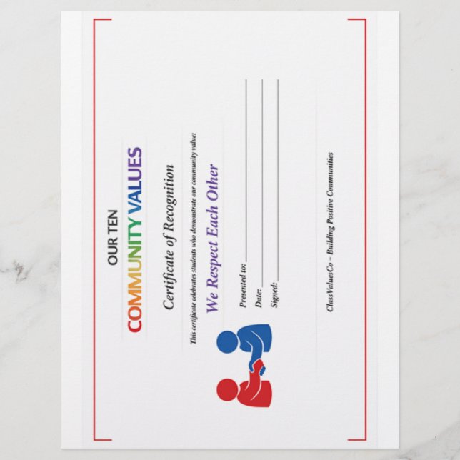 We Respecteren Elkaar Certificaat Briefpapier Briefhoofd (Voorkant)