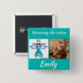 We respecteren ons genomen, Emily Mcgee knop. Vierkante Button 5,1 Cm (Voorkant /achterkant)