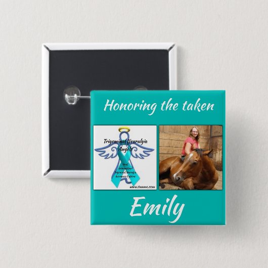 We respecteren ons genomen, Emily Mcgee knop. Vierkante Button 5,1 Cm (Voorkant /achterkant)