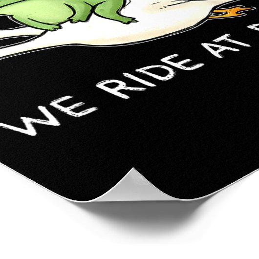 We Ride At Dawn Funny Frog Riding Goose Chaotic An Poster (Hoek)