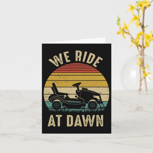 We rijden op Dawn Lawnmower Fathers Day Kaart (Gele Bloem)