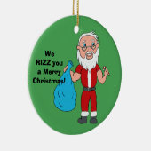 We Rizz You a Merry Christmas Custom Santa Keramisch Ornament (Rechts)