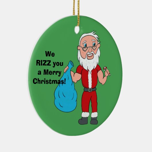 We Rizz You a Merry Christmas Custom Santa Keramisch Ornament (Rechts)