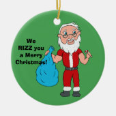 We Rizz You a Merry Christmas Custom Santa Keramisch Ornament (Voorkant)