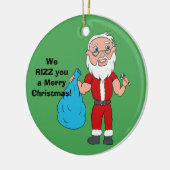 We Rizz You a Merry Christmas Custom Santa Keramisch Ornament (Links)