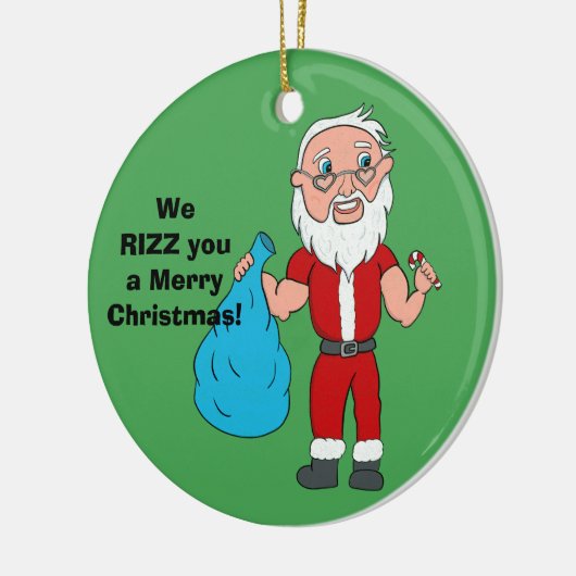 We Rizz You a Merry Christmas Custom Santa Keramisch Ornament (Links)