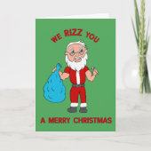 We Rizz You A Merry Christmas Funny Santa Feestdagen Kaart (Voorkant)