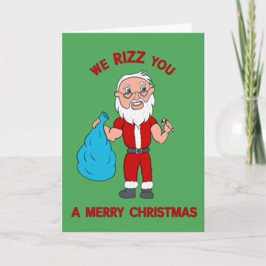 We Rizz You A Merry Christmas Funny Santa Feestdagen Kaart (Voorkant)