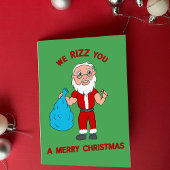 We Rizz You A Merry Christmas Funny Santa Feestdagen Kaart
