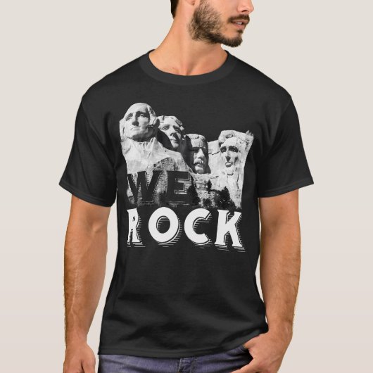 We Rock Mount Rushmore Presidenten Sculptuur T-shirt (Voorkant)