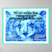 We roepen op tot hulp, mededogen en begrip. poster (Voorkant)