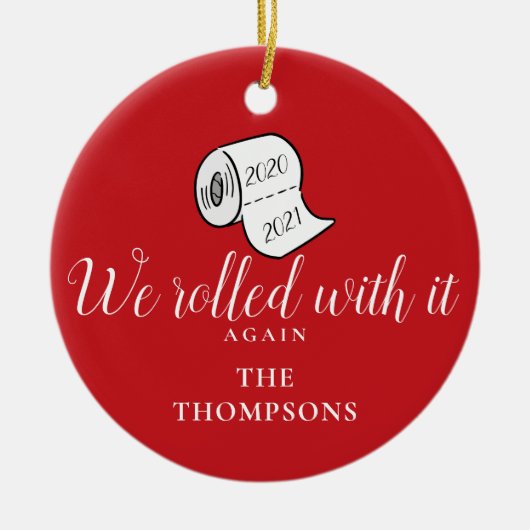 We Rolled Met Het Weer Een Grappig Kerstvakantie Keramisch Ornament (Voorkant)