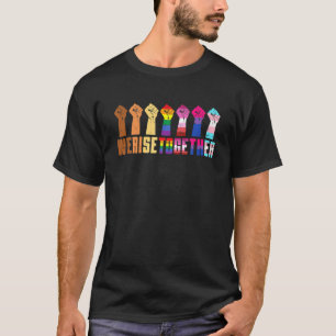 We ruisen samen zwarte pride BLM LGBT verhoogd T-shirt