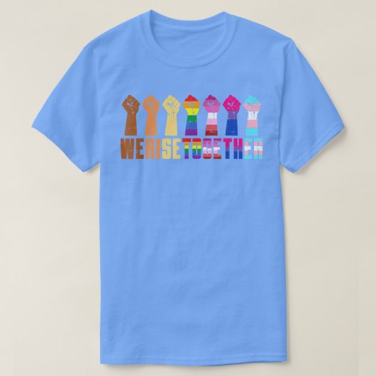 We ruisen samen zwarte pride BLM LGBT verhoogd T-shirt (Design voorkant)