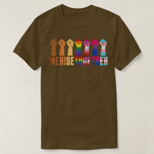 We ruisen samen zwarte pride BLM LGBT verhoogd T-shirt (Design voorkant)