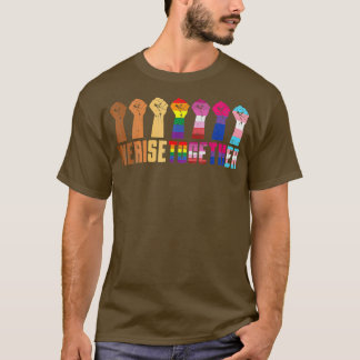 We ruisen samen zwarte pride BLM LGBT verhoogd T-shirt