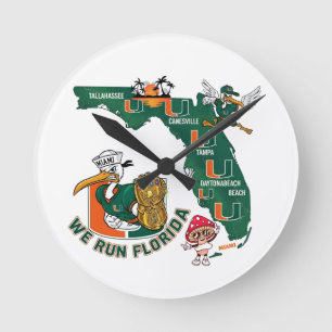 We Run Florida Voetbal Fan Gameday Grafisch Ronde Klok