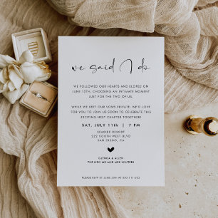 We Said I Do Elopement Ontvangst Uitnodiging