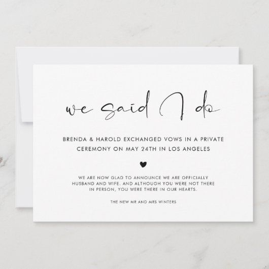 We Said I Do Wedding Aankondiging (Voorkant)