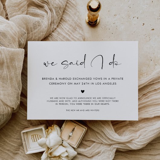 We Said I Do Wedding Aankondiging