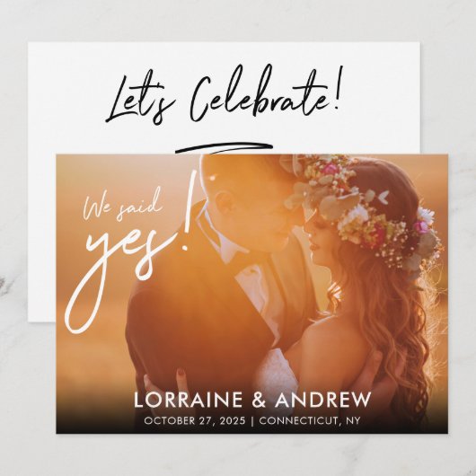 We Said Ja Foto Huwelijksreceptie Uitnodiging (Voorkant / Achterkant)