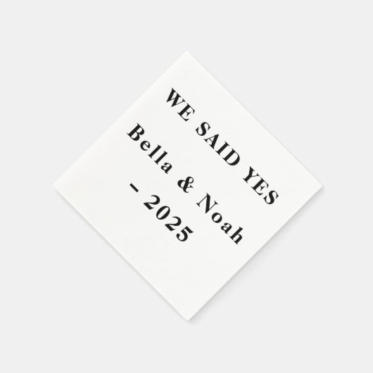 We Said Yes Douane Servetten – Verloving Feest 202 (Hoek)