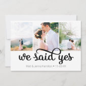 We Said Yes Foto Huwelijksaankondiging Kaart (Voorkant)
