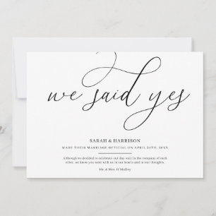 We Said Yes Minimalistische Trouwkaart Kaart