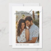 "We Said Yes" - Moderne Minimalistische Fotoaankon Kaart (Voorkant)