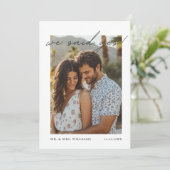 "We Said Yes" - Moderne Minimalistische Fotoaankon Kaart (Staand voorkant)