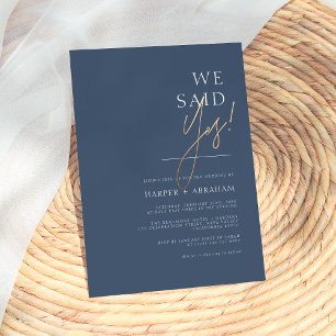 We Said Yes Navy & Goud Minimalistische Moderne Tr Kaart
