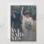 WE SAID YES | Witte Overlay Ontvangst Alleen 2 Fot Kaart (Voorkant)