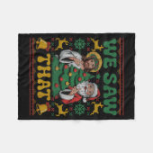 We Saw That Santa Jesus Kids Matching Parents Ugly Fleece Deken (Voorkant (Horizontaal))