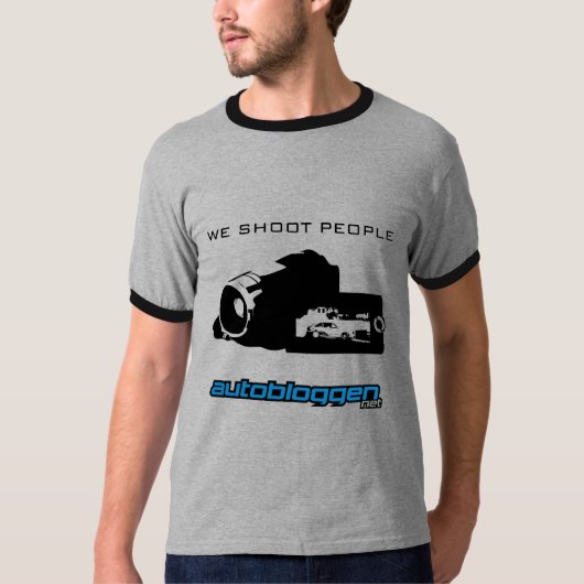 "We schieten mensen neer" T-shirt (Voorkant)